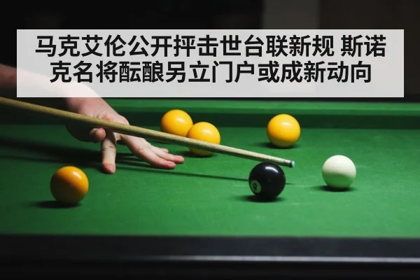 马克艾伦公开抨击世台联新规 斯诺克名将酝酿另立门户或成新动向